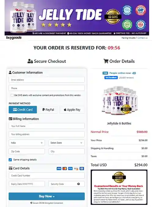 Jelly Tide Order Page